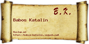 Babos Katalin névjegykártya