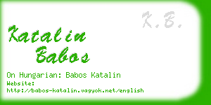katalin babos business card